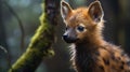 Northern Pudu (Pudu mephistophiles), Ecuador. The smallest species of deer in the world Royalty Free Stock Photo