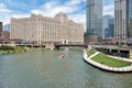 Northern Riverwalk on North Branch Chicago River in Chicago, Ill