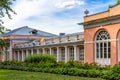 Northern service building in Vorontsovsky Park in Moscow Royalty Free Stock Photo