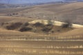 Farmland at the foot of Tianshan Mountain in late autumn, adobe rgb