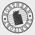 Northern Territory Australia Stamp Postal. Map Silhouette Seal. Passport Round Design. Vector Icon. Design Retro Travel.