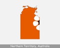 Northern Territory Map Flag. Map of NT, Australia with flag isolated on white background. Australian territory. Vector illustratio Royalty Free Stock Photo