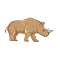 Northern White Rhinoceros Side Drawing Royalty Free Stock Photo