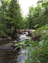 Northern Wisconsin Waterfall in Summer Royalty Free Stock Photo