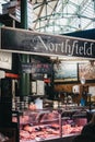 Northfield Butchery shop at Borough Market, London, UK.