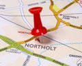 Northolt on a UK Map Royalty Free Stock Photo