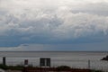 Heavy clouds in the distance over Lake Michigan Royalty Free Stock Photo