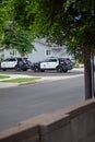 Northridge, CA / United States - May 27, 2019: LAPD Patrol Units respond to brandishing/ADW call in suburban neighborhood