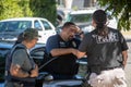 Northridge, California, United States - June 29, 2022: A multi-agency task force including LAPD Narcotics detectives stages on a