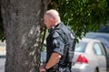 Northridge, California, United States - June 29, 2022: A multi-agency task force including LAPD Narcotics detectives stages on a