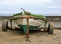 Northumberland Fishing Coble on trailer. Royalty Free Stock Photo