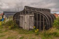 Upturned boats, Lindisfarne, Northumberland Royalty Free Stock Photo