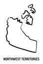 Northwest Territories map vector Royalty Free Stock Photo