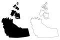 Northwest Territories Canada map vector