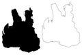 Northwestern Region Iceland island, Regions of Iceland map vector illustration, scribble sketch Norourland vestra map