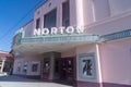 The Norton theater and cinema, with a classic retro neon sign