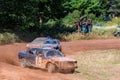 Amateur Car Racing On A Mud And Dirt Track Royalty Free Stock Photo