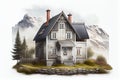 norvegian house isolated on white