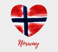 Norway background with heart flag