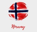 Norway background with round grunge flag