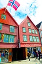 Norway Bergen, Bryggen Historical Buildings, Travel North Europe Royalty Free Stock Photo