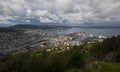 Norway. Bergen. View of the city and the bay from the observation deck at the top of the hill Royalty Free Stock Photo
