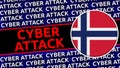 Norway Circular Flag with Cyber Attack Titles Ã¢â¬â Illustration Royalty Free Stock Photo