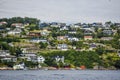 Norway coast with charming cottages in the background, summer, s Royalty Free Stock Photo