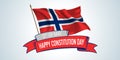 Norway constitution day greeting card, banner with template text vector illustration