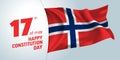 Norway constitution day greeting card, banner, vector illustration