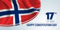 Norway constitution day vector banner, greeting card