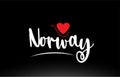 Norway country text typography logo icon design on black background