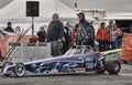 Norway drag racing, dark blue car at the start of the race