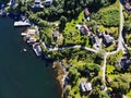 Norway drone view - Salhusfjorden Royalty Free Stock Photo