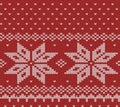 Norway festive red sweater texture. Fair Isle Design.