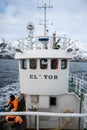 Norway fishing trip on the fisherman boat, fishing code on Norway sea