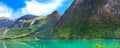 Norway fjord and mountains banner landscape Royalty Free Stock Photo