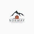 Norway fjord red house logo design