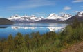 Norway fjord at spring near Tromso Royalty Free Stock Photo