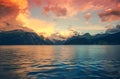 Norway Fjords Sunset Scenery