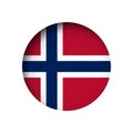 Circle vector flag of Norway Royalty Free Stock Photo