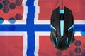 Norway flag and computer mouse. Concept of country representing e-sports team