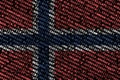 Norway flag is depicted on the screen with the program code. The concept of modern technology and site development Royalty Free Stock Photo