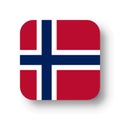 Rounded square vector flag of Norway Royalty Free Stock Photo