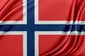 Norway flag with a glossy silk texture. Royalty Free Stock Photo