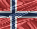 Norway flag with a glossy silk texture. Royalty Free Stock Photo