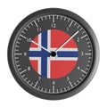 Wall clock with the flag of Norway Royalty Free Stock Photo