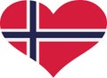 Norway flag heart