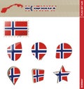 Norway Flag Set, Flag Set #26 Royalty Free Stock Photo