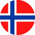 Norway Flag Vector Round Flat Icon Royalty Free Stock Photo